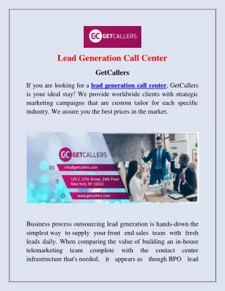 lead generation call center