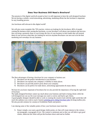 does your business still need a brochure