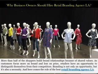 Why Business Owners Should Hire Retail Branding Agency LA