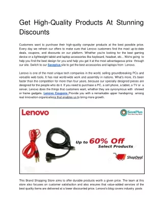 ge t high qualit y product s a t stunnin g discounts