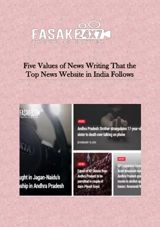 Five Values of News Writing That the Top News Website in India Follows