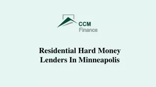 Residential Hard Money Lenders In Minneapolis