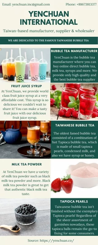 Best Bubble Tea Company and Tea Supplier in Taiwan | YenChuan