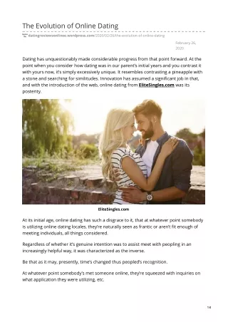 the evolution of online dating