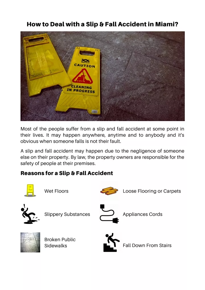 how to deal with a slip fall accident in miami