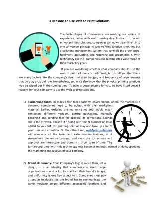 3 reasons to use web to print solutions