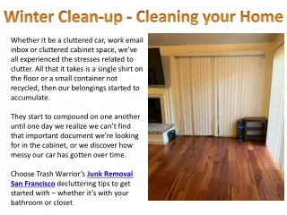 Winter Cleanup Tips for Cleaning and Organizing your Home