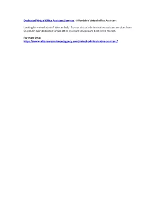 dedicated virtual office assistant services