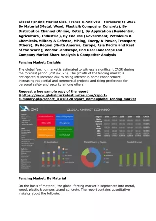 global fencing market size trends analysis
