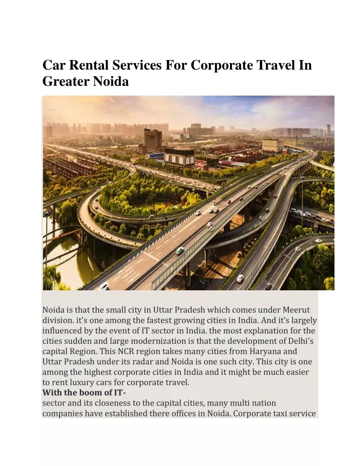 car rental services for corporate travel