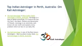 Om Kali Astrologer - Indian Vedic astrologer in Perth: