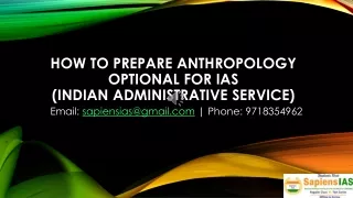 How to prepare Anthropology optional for IAS
