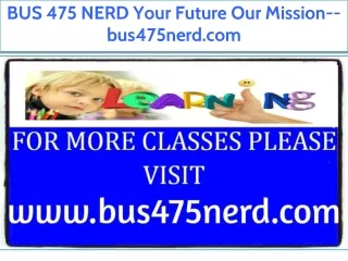 BUS 475 NERD Your Future Our Mission--bus475nerd.com