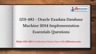 1z0 485 oracle exadata database
