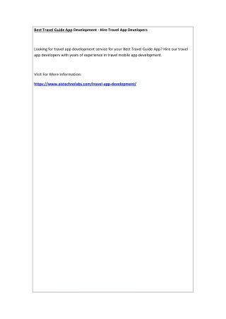 best travel guide app development hire travel