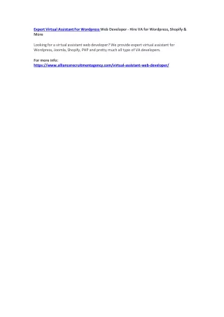 expert virtual assistant for wordpress