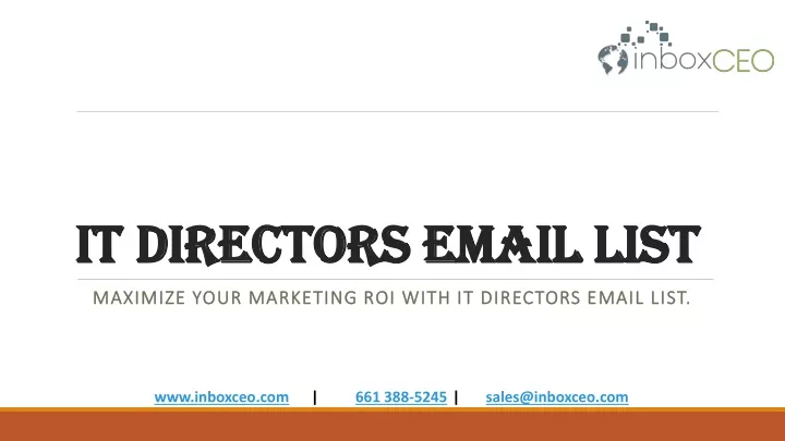 it directors email list