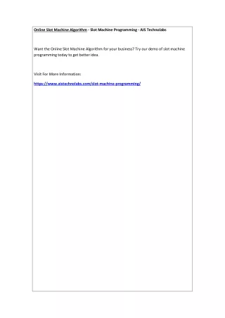 online slot machine algorithm slot machine