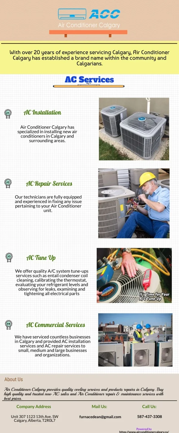 ACC offers Branded Air Conditioner Sales, Installation and Repair Services in Calgary