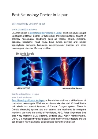 best neurology doctor in jaipur