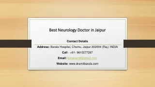 best neurology doctor in jaipur