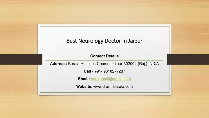 best neurology doctor in jaipur