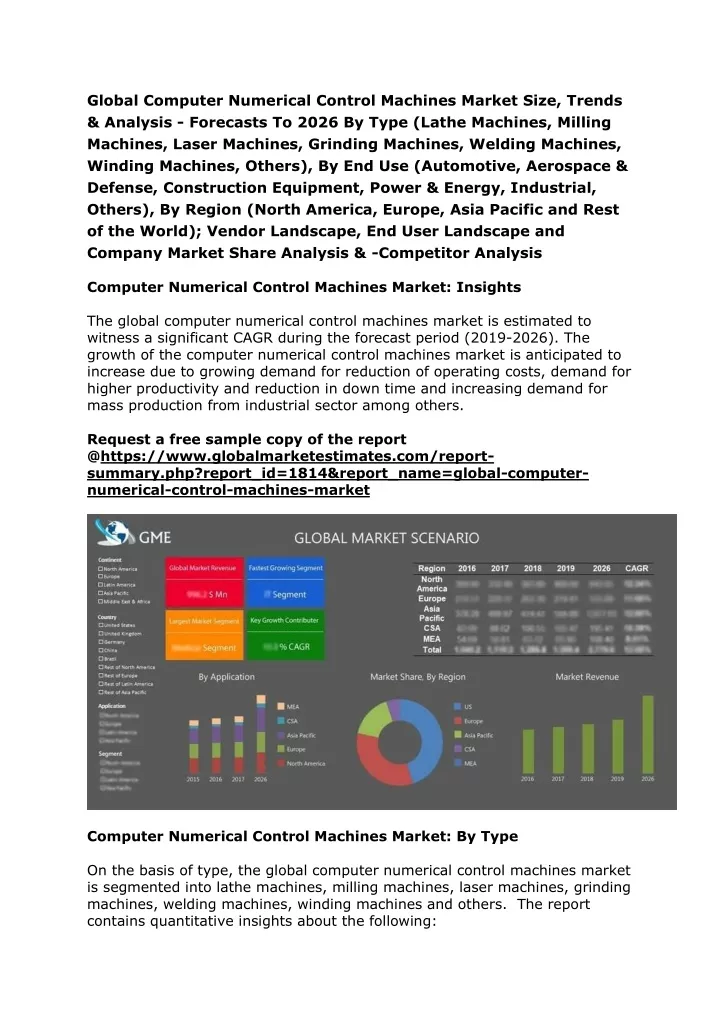 global computer numerical control machines market