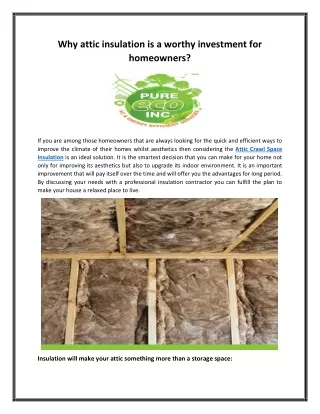 why attic insulation is a worthy investment