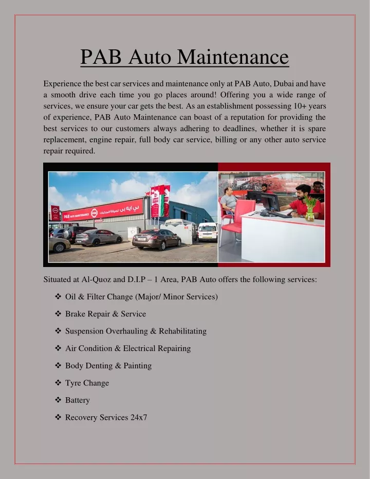pab auto maintenance