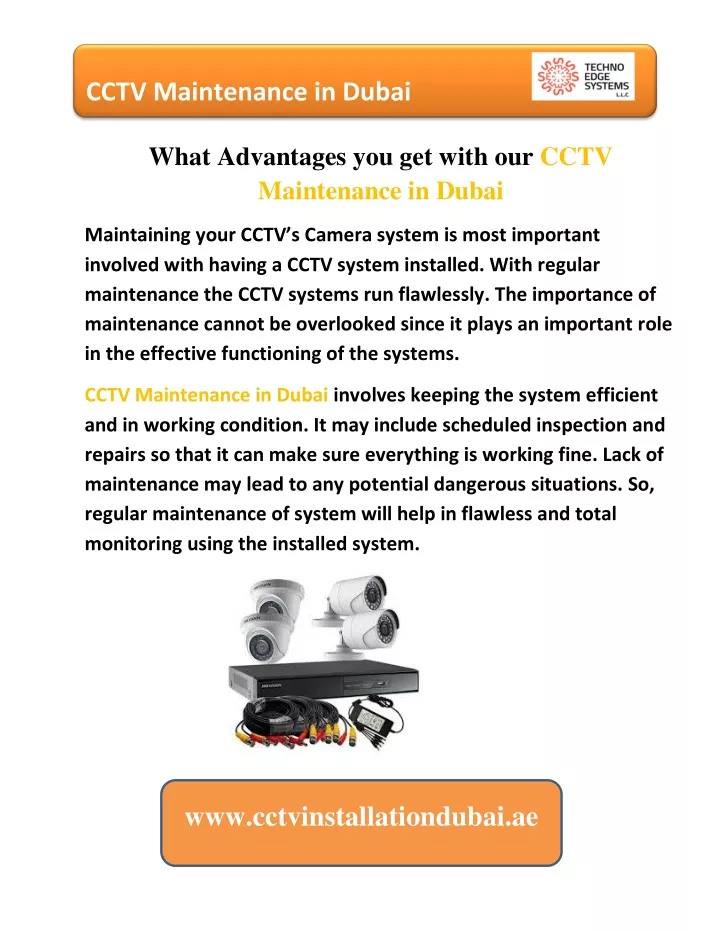 cctv maintenance in dubai