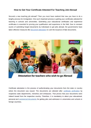 how to get your certificate attested for teaching