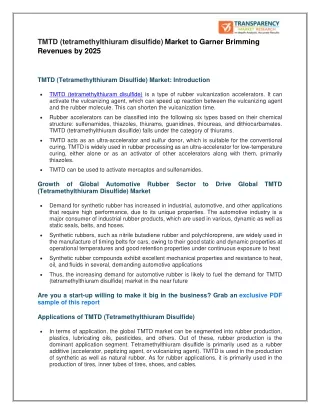 tmtd tetramethylthiuram disulfide market
