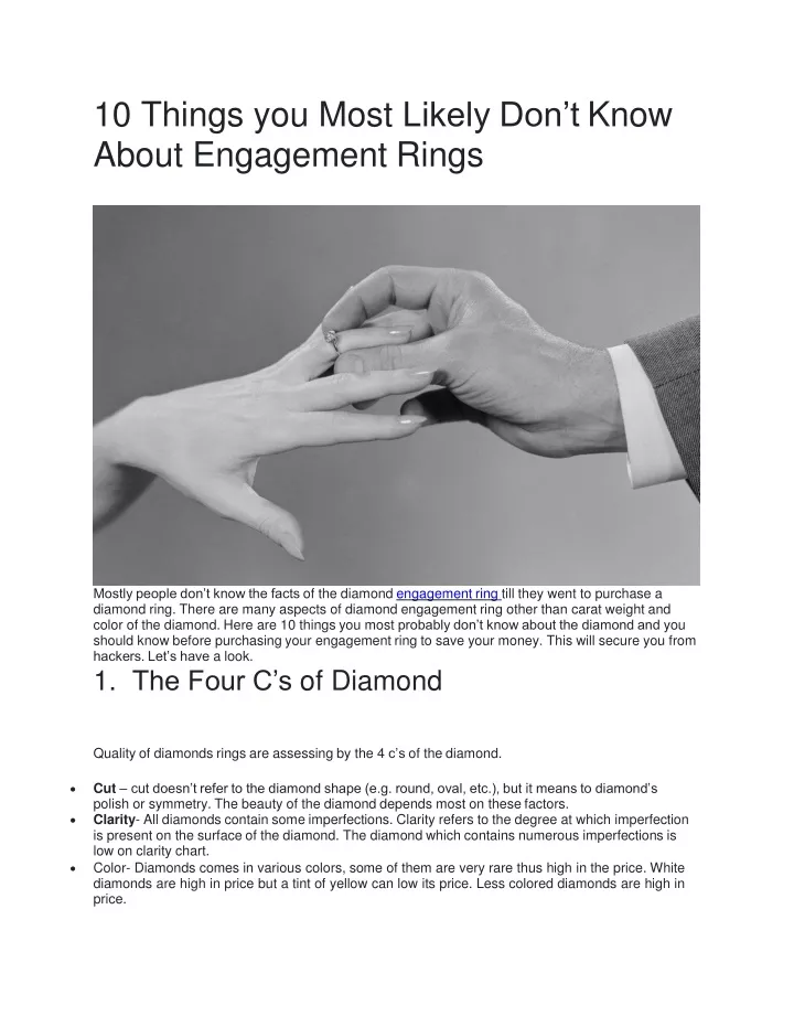 10 things you most likely don t know about engagement rings