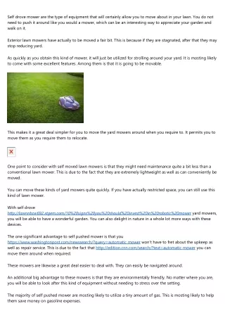 self drove mower are the type of equipment that
