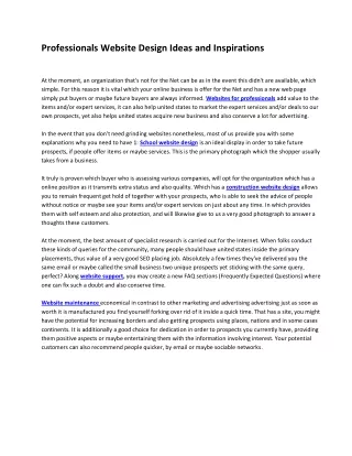 professionals website design ideas