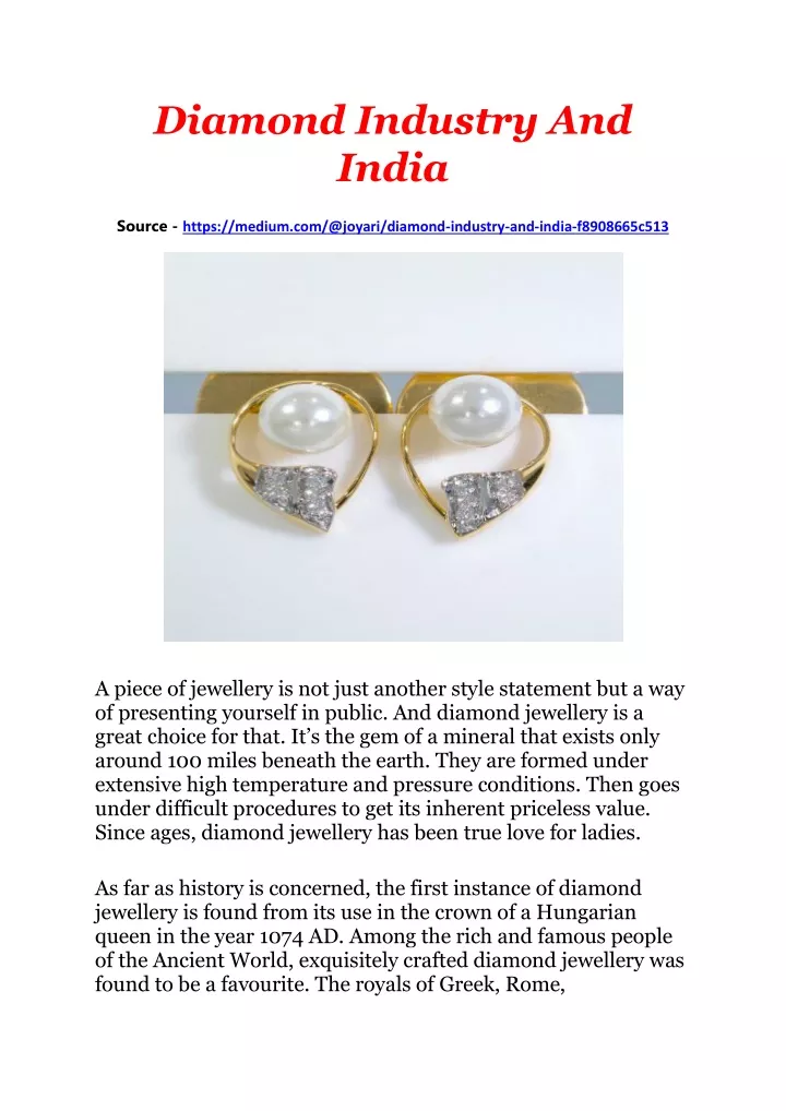 diamond industry and india source https medium
