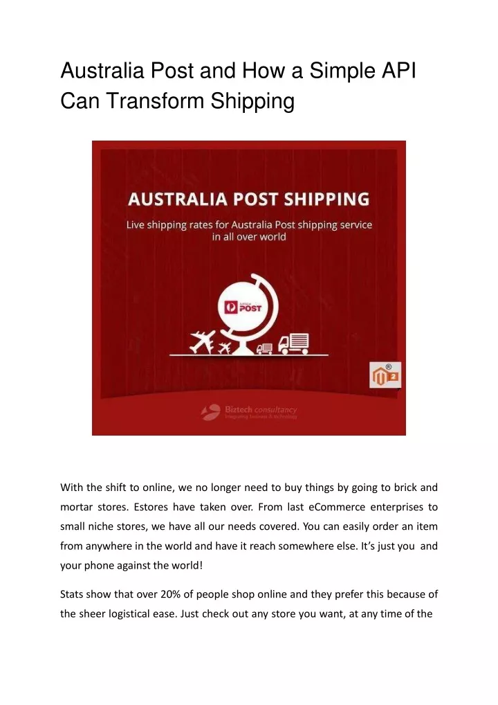 australia post and how a simple api can transform shipping