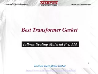 Best Transformer Gasket In India