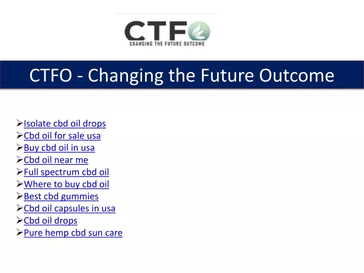ctfo changing the future outcome