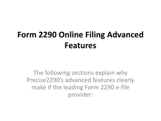 form 2290 online filing advanced features