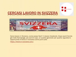 Cercasi lavoro in svizzera