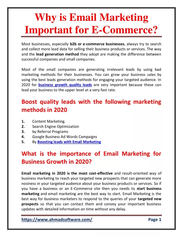 why is email marketing important for e commerce