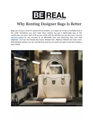 Why Renting Designer Bags Is Better