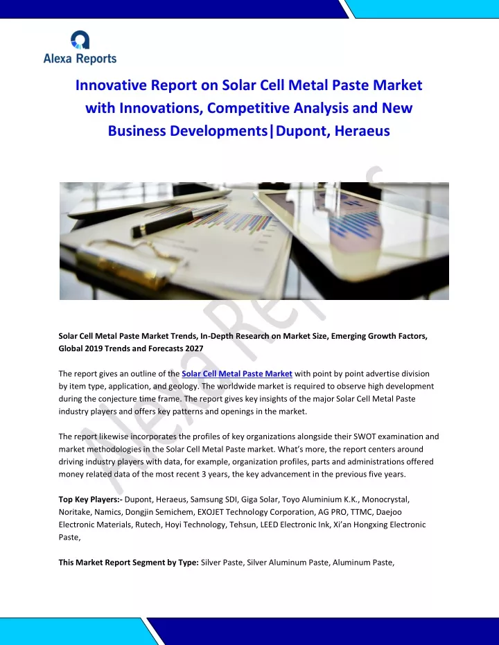 innovative report on solar cell metal paste