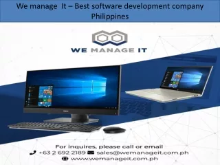 We Manage IT :- Software Development Company Philippines