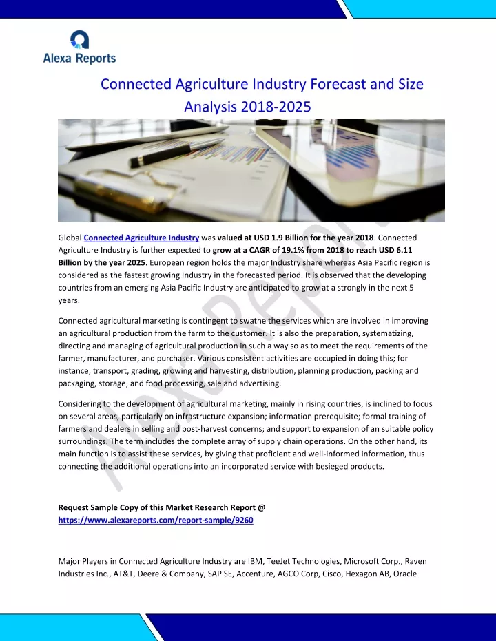 connected agriculture industry forecast and size