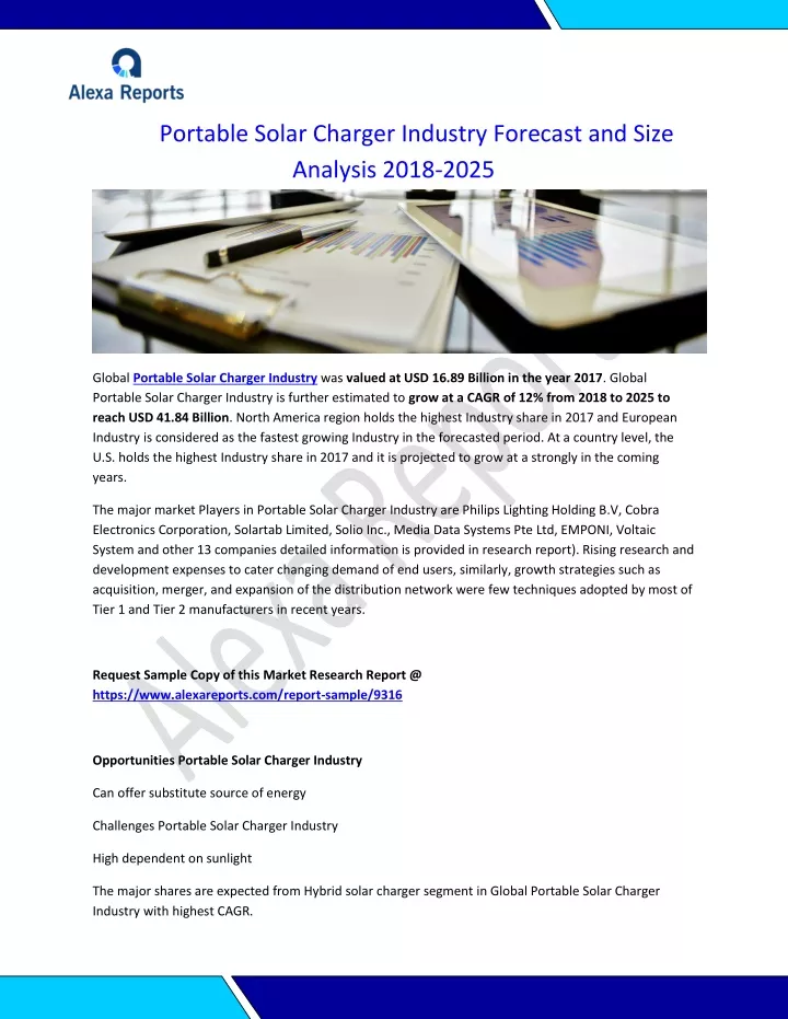 portable solar charger industry forecast and size