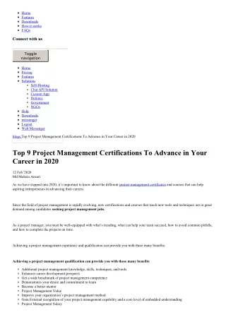 Top 9 Project Management Certifications To Advance in Your Career in 2020