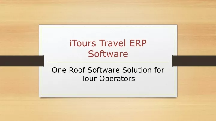 itours travel erp software