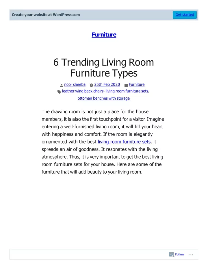 6 trending living room furniture types